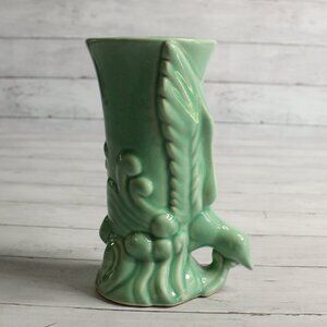 Morton Pottery Vintage Flower Vase Bird Mid Century Bird of Paradise